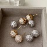 Pave ball earrings