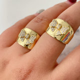 Pave bow adjustable ring