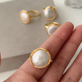 Real pearl ring