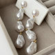 Glass pearl earrings