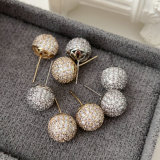 Pave ball earrings