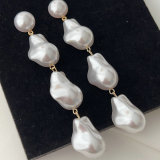 Glass pearl earrings