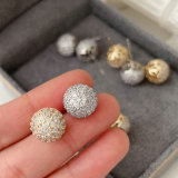 Pave ball earrings