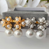 FLower glass pear earrings