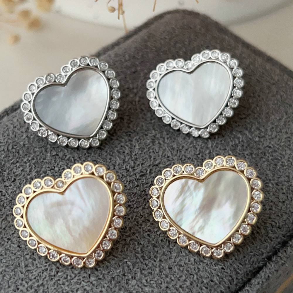 Shell heart earrings