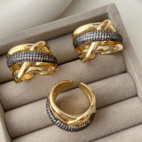 Pave cross ring