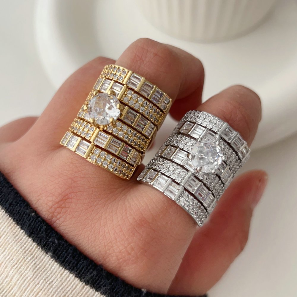 Chunky pave zircon ring