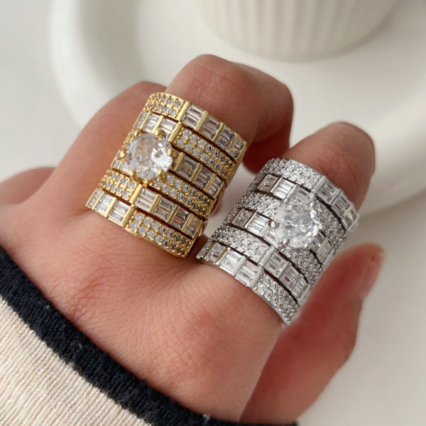 Chunky pave zircon ring