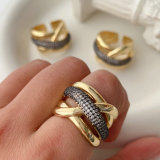 Pave cross ring