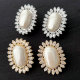 Square pearl pave zircon earrings