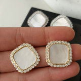 Shell square earrings