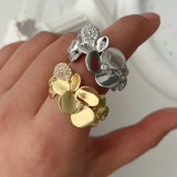 Pave flower ring