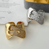 Pave belt ring