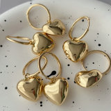 Metal heart charm earrings
