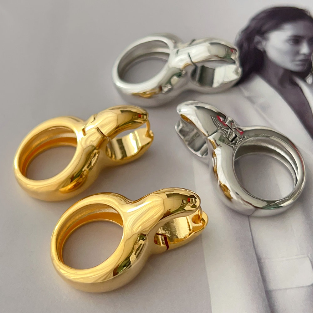 Metal key earrings