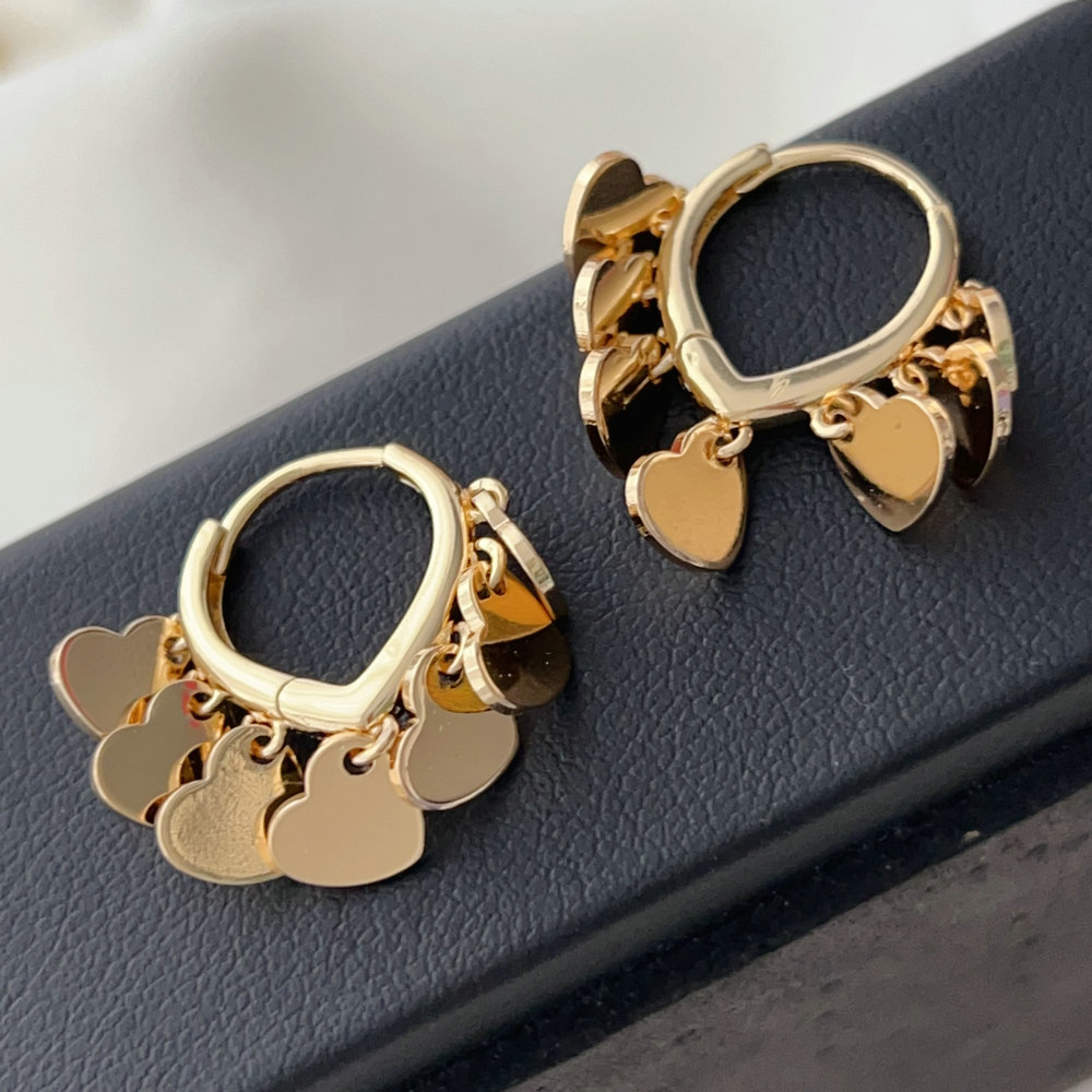 Heart charm earrings