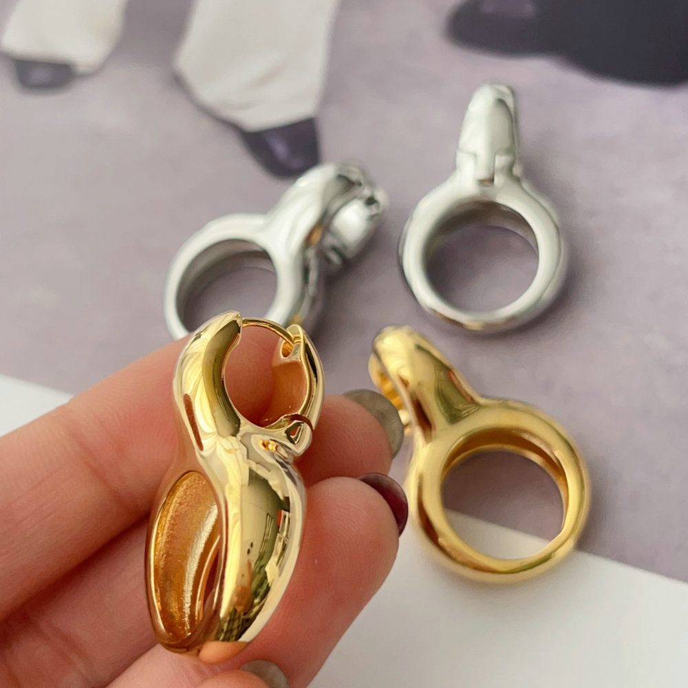 Metal key earrings