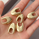 Metal oval earrings