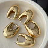 Metal oval earrings