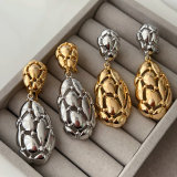 Gold and silver color mix water drop earrings