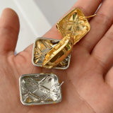Sqaure metal earrings