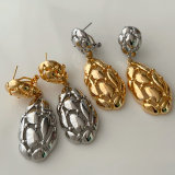 Gold and silver color mix water drop earrings