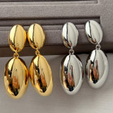 Metal oval earrings