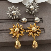 Metal ball earrings
