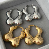 S shape metal earrings