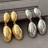Metal oval earrings