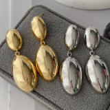 Metal oval earrings