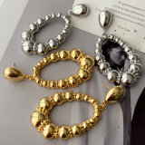 Metal ball droplet shaped earrings