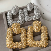 Chunky metal square earrings