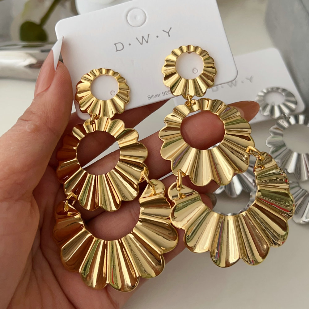 Chunky fan earrings for women jewelry