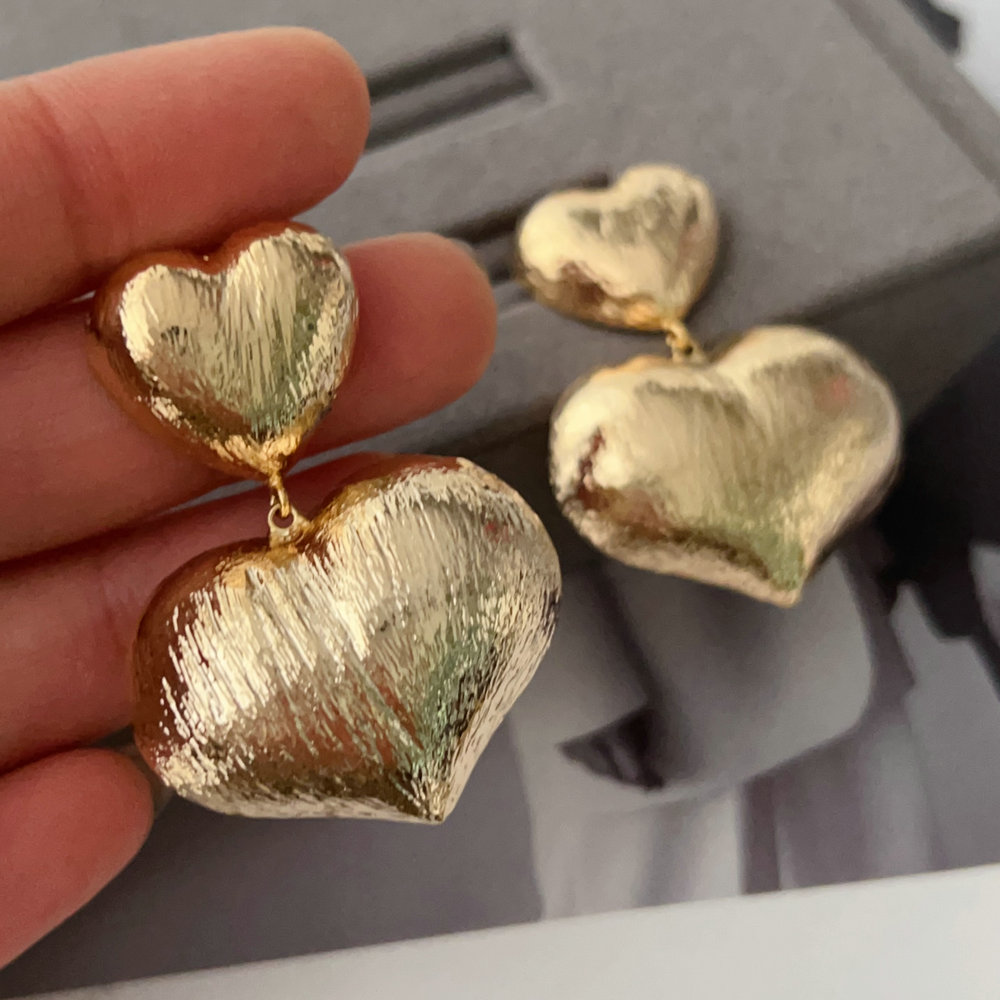Metal heart earrings