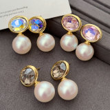 Glass pearl earrings