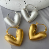Brushed metal triangle earrings