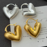 Brushed metal triangle earrings