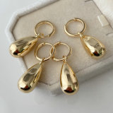 Water drop metal earrings