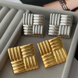 Metal square earrings