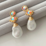 Glass pearl drop earrings