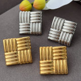 Metal square earrings