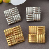 Metal square earrings