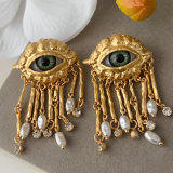 Eye tassel earrings