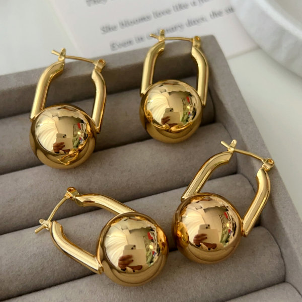 Metal ball earrings