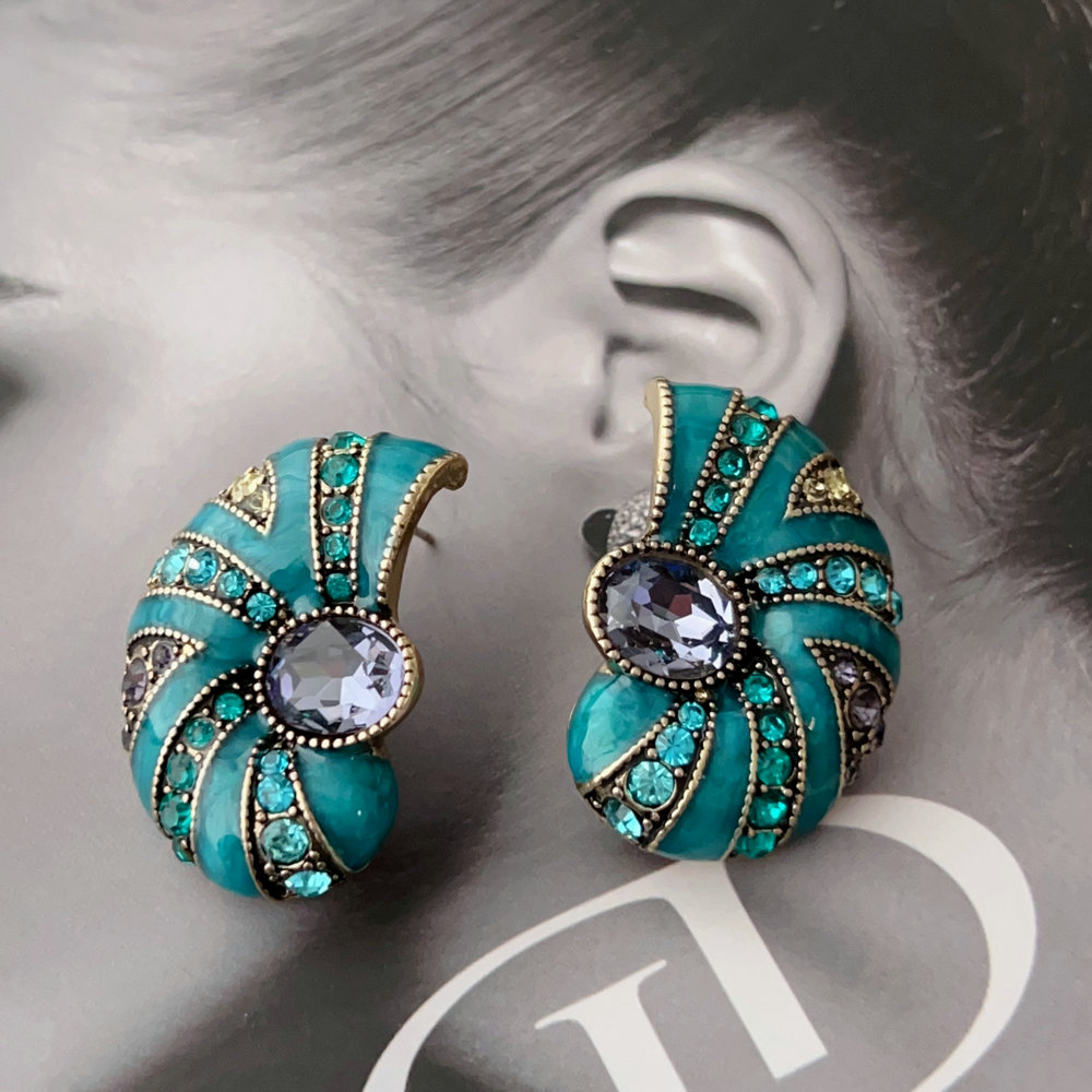 Enamel shell earrings