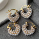 Triangle pearl earrings