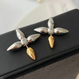 Metal lv flower earrings