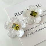 White flower earrings