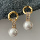 Chain pearl earrings